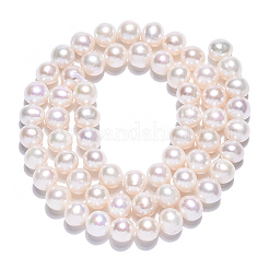 天然養殖淡水パールビーズ連売り  ラウンド  乳白色  6~7mm  穴：0.6mm  約58個/連  13.78インチ（35cm）&nbsp;PEAR-N016-06B
