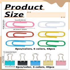 88Pcs 11 Styles Manganese Steel Binder Clips&nbsp;AJEW-LP0004-45