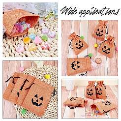 Polyester Imitation Burlap Packing Pouches Drawstring Bags&nbsp;ABAG-PH0002-49