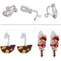 Brass Clip-on Earring Findings&nbsp;KK-PH0035-24