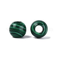合成マラカイトヨーロッパビーズ  スムーズなラウンド  大穴ビーズ  10x8.5mm  穴：4mm&nbsp;G-Q607-02I