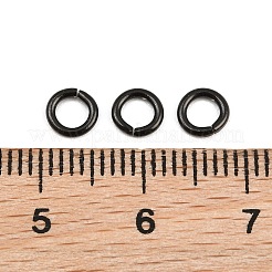304ステンレススチールオープン丸カン  イオンプレーティング（ip）  ブラック  5x1mm  内径：3.2mm  18ゲージ&nbsp;SA-CBAF81C-01H-EB