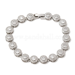 Brass Micro Pave Clear Cubic Zirconia Link Chain Bracelets for Women&nbsp;BJEW-H639-03P