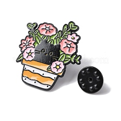 Cat Hiding in Bonsai Enamel Pins&nbsp;JEWB-B032-02EB-01
