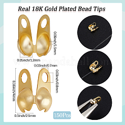 150Pcs Brass Bead Tips&nbsp;KK-BBC0017-43G-03