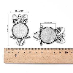 Tibetan Style Alloy Pendant Rhinestone Cabochon Settings&nbsp;X-TIBEP-4494-AS-FF