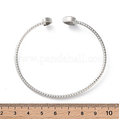 Clear Cubic Zirconia Open Cuff Bangle&nbsp;BJEW-G737-01P-01