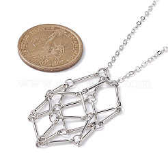 Brass Macrame Pouch Empty Stone Holder for Pendant Necklaces Making&nbsp;NJEW-JN04445-02