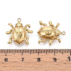 304ステンレスペンダント  てんとう虫のチャーム  14KGP本金メッキ  17.5x17x4.5mm  穴：1.5mm&nbsp;STAS-N109-197G