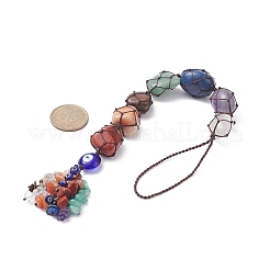 7 Chakra Nuggets Natural Gemstone Pocket Pendant Decorations&nbsp;HJEW-JM01049-03