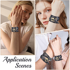 2Pcs Cowhide Wrap Bracelets&nbsp;BJEW-GF0001-35B