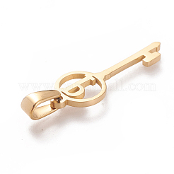 304ステンレススチール製イニシャルペンダント  大穴ペンダント  文字付きのキー  ゴールドカラー  文字.p  25x8.5x1mm  穴：6x2.5mm&nbsp;LS-STAS-D019-09P-G