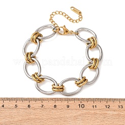 Two Tone 304 Stainless Steel Link Chain Bracelets for Women&nbsp;SA-CBA7B26-05GP-02