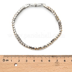 Brass Micro Pave Clear Cubic Zirconia Link Chains Bracelets&nbsp;BJEW-B145-05