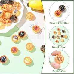 30個の不透明なアクリルビーズ  模造食品  フルーツタルト  ミックスカラー  19x12mm&nbsp;SACR-CJ0011-89