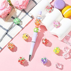 10Pcs 10 Colors Fruit Round Resin Beads&nbsp;RESI-CJ0004-94