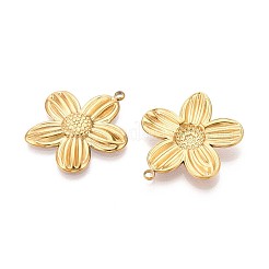 304ステンレスペンダント  花のチャーム  イオンプレーティング（ip）  18KGP本金メッキ  28x26x3mm  穴：2mm&nbsp;STAS-N111-21G