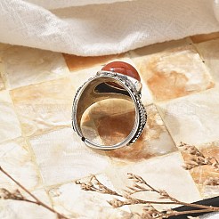 Natural Red Jasper Adjustable Rings&nbsp;RJEW-I108-03AS-06