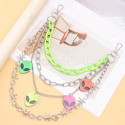 Extra-terrestrial Head Plastic & Alloy Barbed Wire 3 Layer Pants Chains for Women&nbsp;FS-WG4F403-01