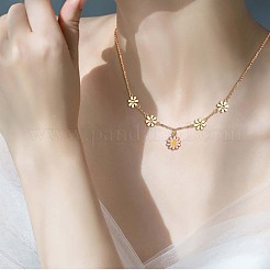 430ステンレススチール製小花コネクタチャーム＆ペンダント12個  金属デイジー ペンダント ジュエリー イヤリング ブレスレット 手作り製作  ゴールドカラー  9mm  穴：2mm&nbsp;JX240B