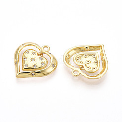 Brass Micro Pave Cubic Zirconia Pendants&nbsp;KK-N265-33G