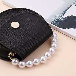 ABSプラスチックイミテーションパールバッグハンドル  亜鉛合金カニカン付き  バッグストラップ用交換アクセサリー用  ゴールドカラー  7.95