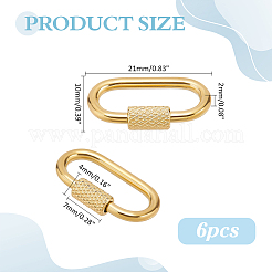 6Pcs 304 Stainless Steel Locking Carabiner&nbsp;STAS-ME0003-71