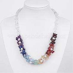 Mixed Gemstone Chakra Necklaces&nbsp;NJEW-JN01713