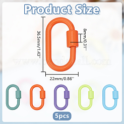 6Pcs 6 Styles Baking Paint Alloy Screw Locking Carabiners&nbsp;FIND-DR0002-08B