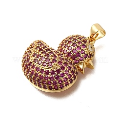 Rack Plating Brass Micro Pave Cubic Zirconia Pendants&nbsp;ZIRC-F142-01G-03