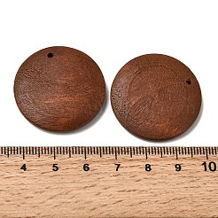 天然木ペンダント  染め  フラットラウンド  サドルブラウン  30.5x5.5mm  穴：1.8mm&nbsp;WOOD-A026-07