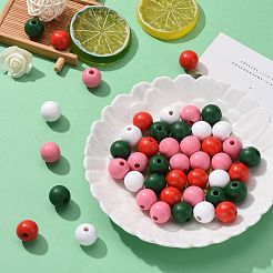 160Pcs 4 Colors Farmhouse Country and Rustic Style Painted Natural Wood Beads&nbsp;WOOD-LS0001-01M