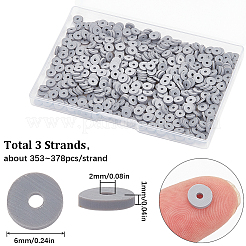 Flat Round Handmade Polymer Clay Beads&nbsp;CLAY-SC0001-61
