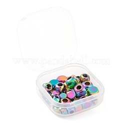 50個5スタイルイオンプレーティング(IP)304ステンレススチールスペーサービーズ  虹色  キューブ  2~6x2~6x2~6mm  穴：1.4~3mm  10個/スタイル&nbsp;STAS-LS0001-58MC
