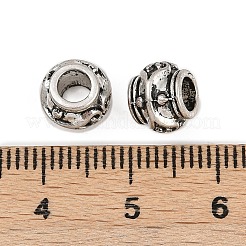 チベット風合金ビーズ  ロンデル  カドミウムフリー＆鉛フリー  タイスターリングシルバーメッキ  8x6.5mm  穴：3.5mm&nbsp;FIND-C068-13AS