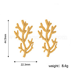 304 Stainless Steel Coral Shape Stud Earrings for Women&nbsp;WGF2D78-01