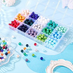 375Pcs 15 Colors Opaque Solid Color Glass Beads&nbsp;GLAA-TA0003-26