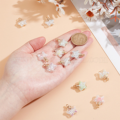 48Pcs 6 Colors Luminous Glass Pendants&nbsp;FIND-WR0012-19