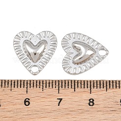 304ステンレススチールチャーム  ハートチャーム  ステンレス鋼色  15x14x3mm  穴：2.2mm&nbsp;SA-CBA3ECF-14P