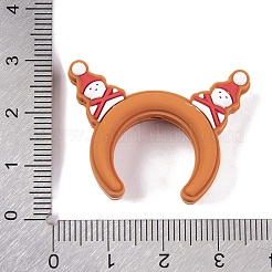 シリコーン焦点ビーズ  クリスマスヘアバンド  キャメル  24.5x33.5x9mm  穴：2mm&nbsp;SIL-M005-03B