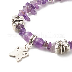 Mixed Stone Chip Beads Reiki Healing Multi-strand Bracelet&nbsp;BJEW-JB07052-M