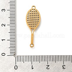 201ステンレススチールコネクタチャーム  ラケットリンク  ゴールドカラー  28x9.5x1mm  穴：1.4mm&nbsp;STAS-R132-09G
