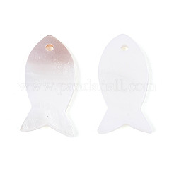 天然淡水シェルのペンダント  魚のチャーム  貝殻色  21.5~23x10~11x1.5~2mm  穴：1.5~1.6mm&nbsp;BSHE-T014-29