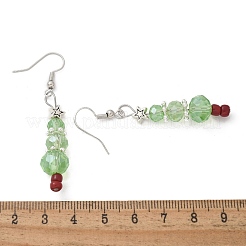 Christmas Glass Beads Dangle Earrings&nbsp;X-EJEW-JE01624
