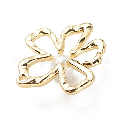 合金ペンダント  模造パールのアクリルビーズで  花  ライトゴールド  25x21.5x6.5mm  穴：1.5mm&nbsp;PALLOY-JF01640-01