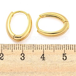 女性用楕円形真鍮フープピアス  18KGP本金メッキ  16x12.5mm&nbsp;EJEW-M255-01G