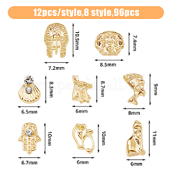 96Pcs 8 Styles Alloy Cabochons&nbsp;MRMJ-HY0002-24