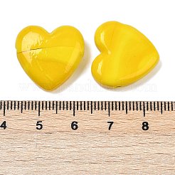 手作りランプワークビーズ  ハート  ゴールド  19~19.5x20x6.5~7mm  穴：1.6mm&nbsp;LAMP-G166-09H