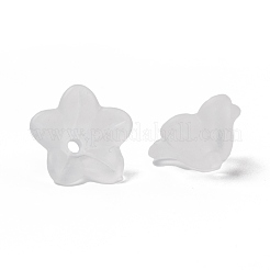 透明なアクリルビーズ  花  ホワイト  13x7mm  穴：1mm&nbsp;X-PL560-1
