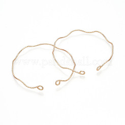 Brass Wavy Open Cuff Bangle Making&nbsp;KK-N258-02G